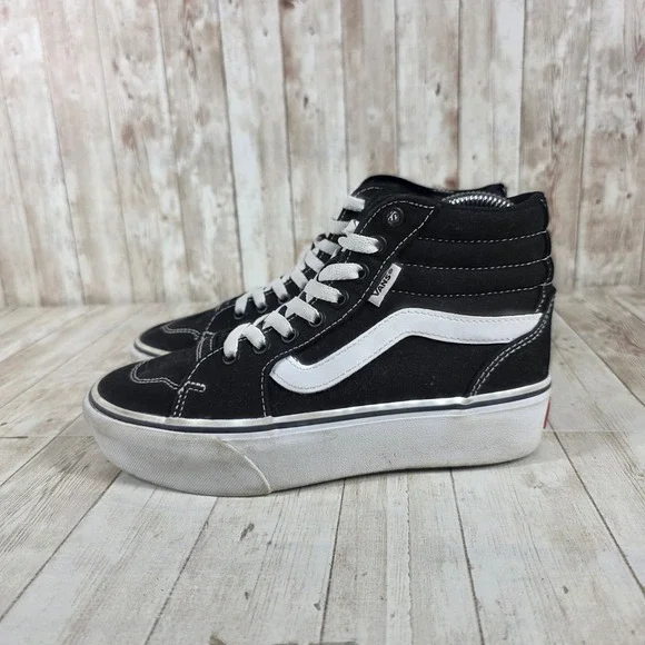 Vans Sk8 Hi Platform Sneakers Black White Women US 6 EU 36 - Picture 2 of 8